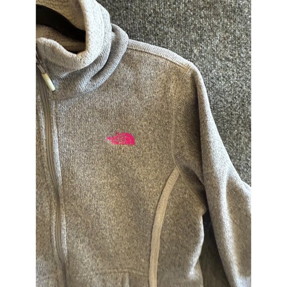 The North Face Girls Full-Zip Gray Fleece Jacket With Pink Logo M - Picture 5 of 10
